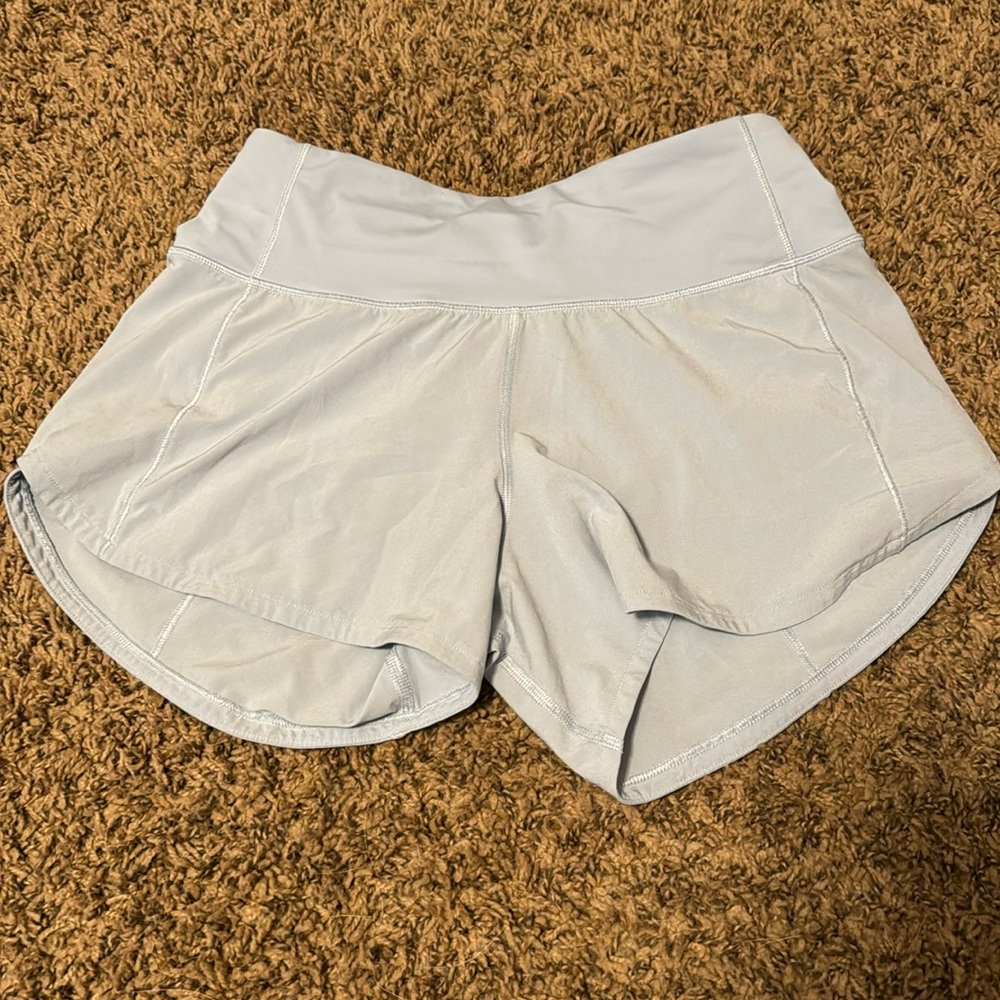 Lululemon Powder blue speed up shorts size 2 tall